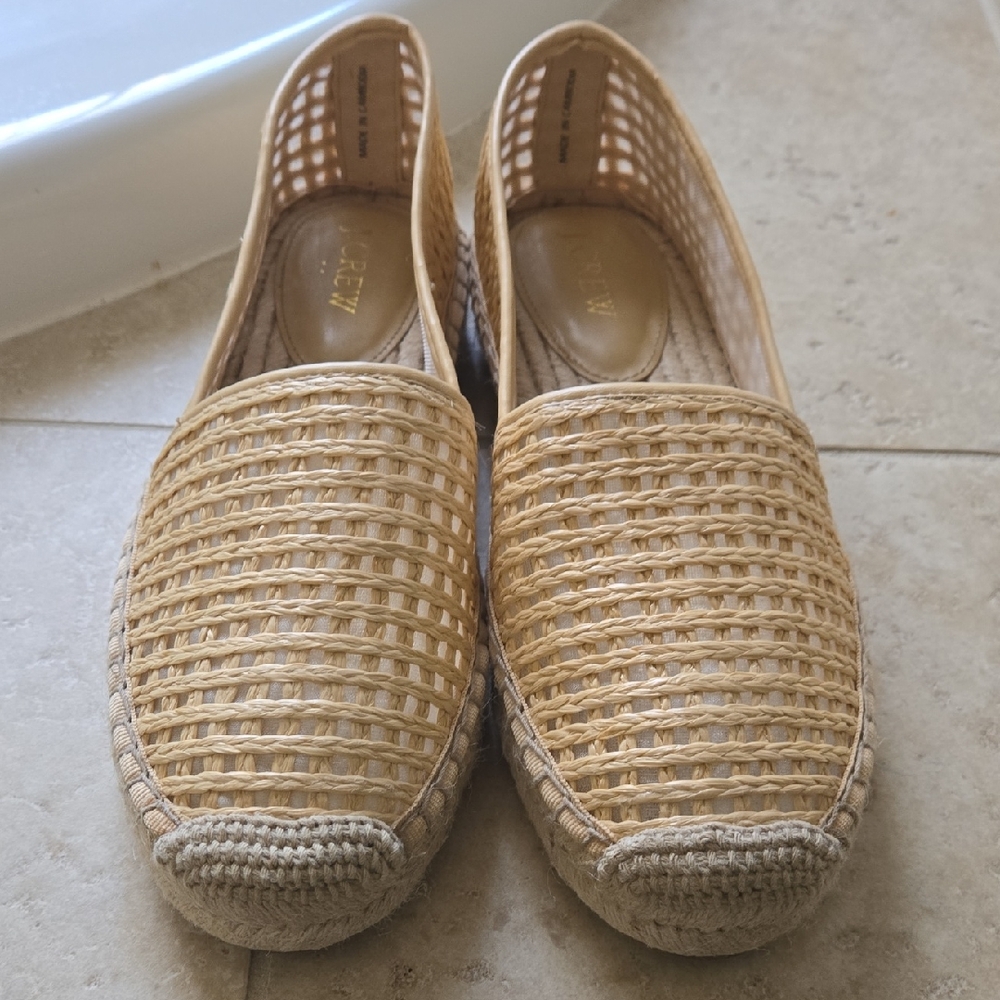 J. Crew Tan Woven Espadrille Shoes